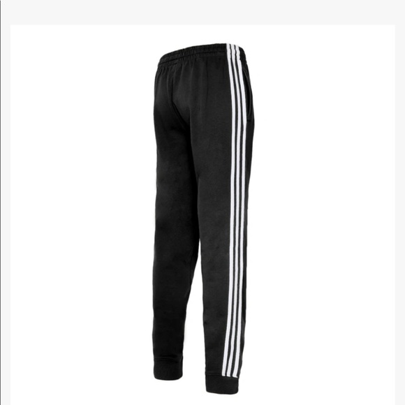 NWT Mens Adidas Black Essential Fleece Joggers - Picture 2 of 10